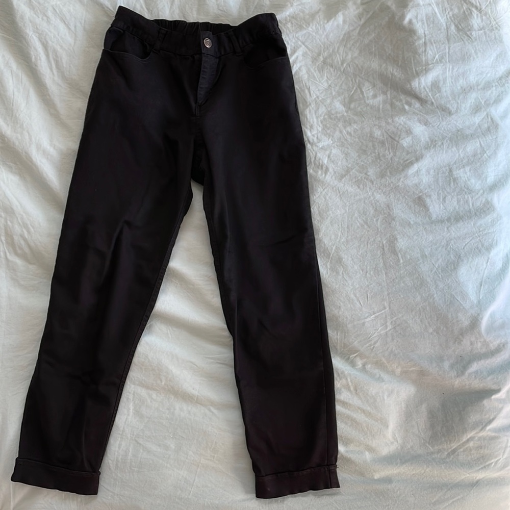 Black Hayes Cuffed & Cropped Trousers, Size Small